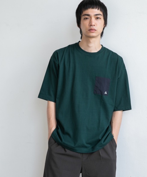 LOWRYS FARM（ローリーズファーム）の「ＧＥＲＲＹキリカエＳ／Ｓ　889670（Tシャツ/カットソー・メンズ・ネイビー/オフホワイト/グリーン・MEDIUM/LARGE）」の2枚目の写真