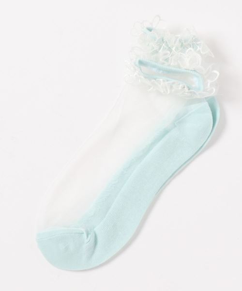 Fun & Daily（ファンアンドデイリー）の「F&D : フラワーレースソックス（ソックス/靴下・レディース・ブラック/ブルー/イエロー/オレンジ・FREE）」の3枚目の写真