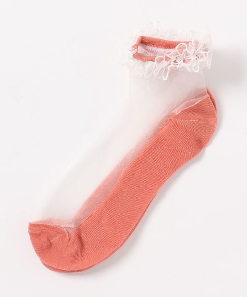 Fun & Daily（ファンアンドデイリー）の「F&D : フラワーレースソックス（ソックス/靴下・レディース・ブラック/ブルー/イエロー/オレンジ・FREE）」の6枚目の写真