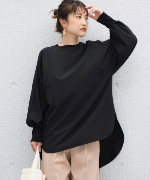 audrey and john wad(オードリーアンドジョンワッド)の「【日本製】ライトタンブラーロンT(Tシャツ/カットソー・レディース・ダークブラウン/ブラック・M)」の3枚目の写真