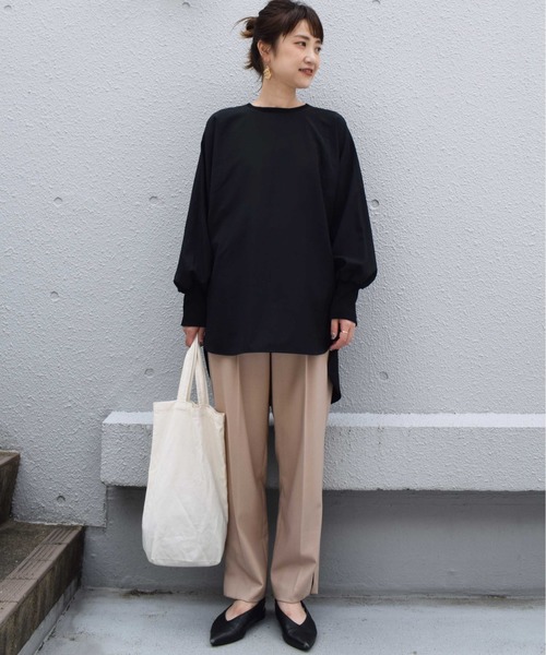 audrey and john wad(オードリーアンドジョンワッド)の「【日本製】ライトタンブラーロンT(Tシャツ/カットソー・レディース・ダークブラウン/ブラック・M)」の5枚目の写真