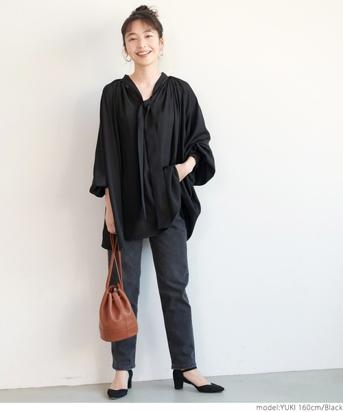 coca(coca)(コカ)の「2wayボウタイブラウス(シャツ/ブラウス・レディース・ブラック/アイボリー・ONE SIZE)」の13枚目の写真