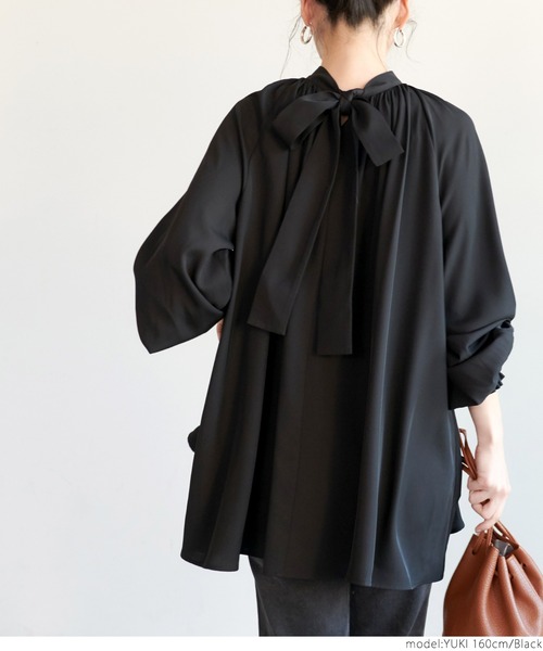 coca(coca)(コカ)の「2wayボウタイブラウス(シャツ/ブラウス・レディース・ブラック/アイボリー・ONE SIZE)」の17枚目の写真