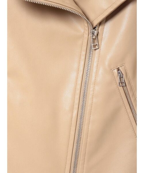 dazzlin（ダズリン）の「レザーライクシンプルライダース（ライダースジャケット・レディース・ブラック/ベージュ・FREE）」の20枚目の写真