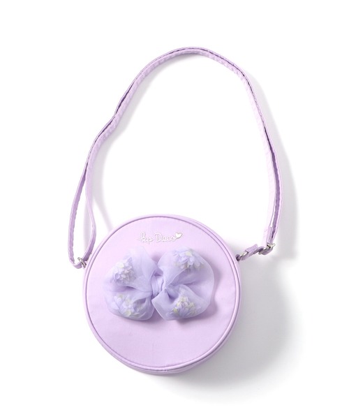 KP DECO（ケーピーデコ）の「お花が詰め込まれたオーガンジーリボン付きサークルショルダー（ショルダーバッグ・キッズ・ラベンダー/オフホワイト/ブルー系その他・FREE）」の3枚目の写真