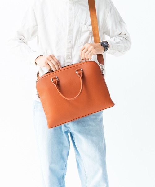 MURA（ムラ）の「薄型 ダブルジッパー シュリンクレザー ビジネス ブリーフケース（ビジネスバッグ・メンズ・ブラック/キャメル/ネイビー・FREE）」の17枚目の写真