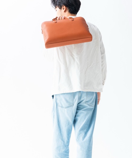 MURA（ムラ）の「薄型 ダブルジッパー シュリンクレザー ビジネス ブリーフケース（ビジネスバッグ・メンズ・ブラック/キャメル/ネイビー・FREE）」の16枚目の写真