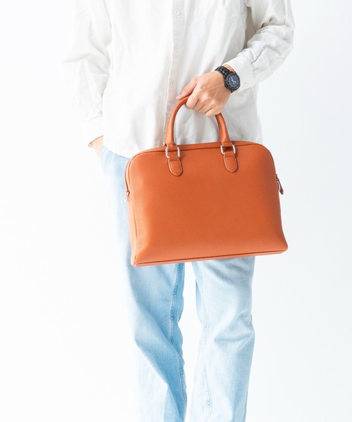 MURA（ムラ）の「薄型 ダブルジッパー シュリンクレザー ビジネス ブリーフケース（ビジネスバッグ・メンズ・ブラック/キャメル/ネイビー・FREE）」の15枚目の写真