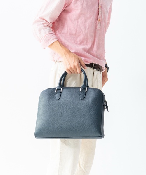 MURA（ムラ）の「薄型 ダブルジッパー シュリンクレザー ビジネス ブリーフケース（ビジネスバッグ・メンズ・ブラック/キャメル/ネイビー・FREE）」の13枚目の写真