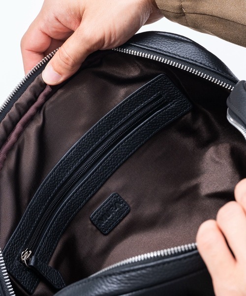 MURA（ムラ）の「薄型 ダブルジッパー シュリンクレザー ビジネス ブリーフケース（ビジネスバッグ・メンズ・ブラック/キャメル/ネイビー・FREE）」の21枚目の写真