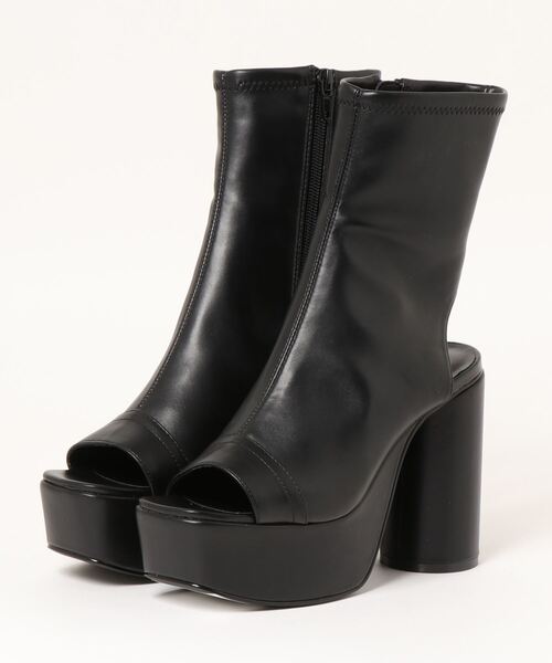 ENVYM（アンビー）の「シリンダーオープントゥーブーティー（ブーツ・レディース・ホワイト/ブラック・22.5cm/23.5cm/24.5cm）」の8枚目の写真