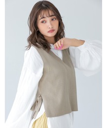 サイドリボンVネックベスト