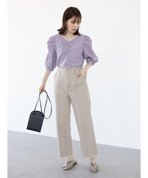 ELENCARE DUE(エレンカーレデュエ)の「・ELENCARE DUE ツイルセンターシームパンツ*(その他パンツ・レディース・ベージュ/グリーン/オフホワイト/ラベンダー・FREE)」の18枚目の写真