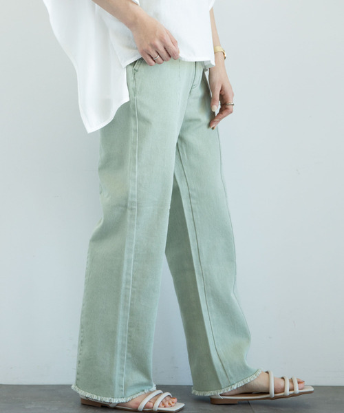 ELENCARE DUE(エレンカーレデュエ)の「・ELENCARE DUE ツイルセンターシームパンツ*(その他パンツ・レディース・ベージュ/グリーン/オフホワイト/ラベンダー・FREE)」の1枚目の写真