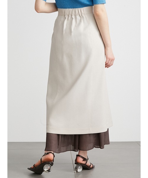 LILY BROWN（リリーブラウン）の「プリーツコンビタックスカート（スカート・レディース・アイボリー・0/1）」の5枚目の写真