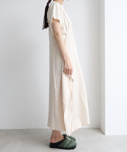 note et silence (ノートエシロンス)の「*◇C/Liツイル製品染 ジャンパースカート(ジャンパースカート・レディース・ホワイト/チャコールグレー/ライトカーキ・FREE)」の12枚目の写真