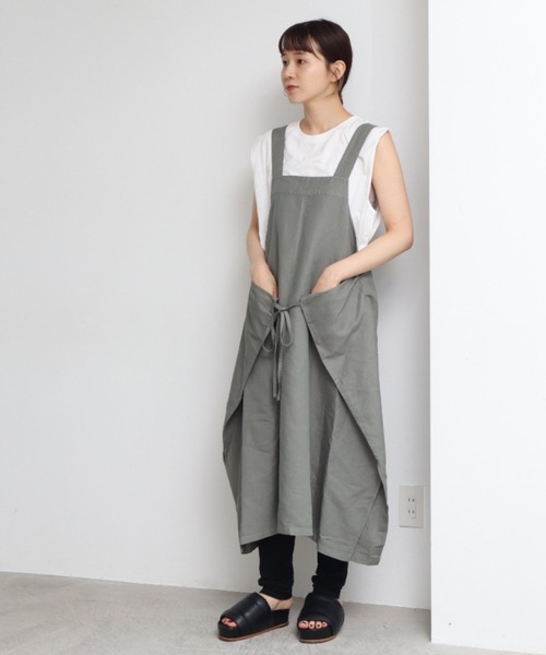 note et silence (ノートエシロンス)の「*◇C/Liツイル製品染 ジャンパースカート(ジャンパースカート・レディース・ホワイト/チャコールグレー/ライトカーキ・FREE)」の21枚目の写真