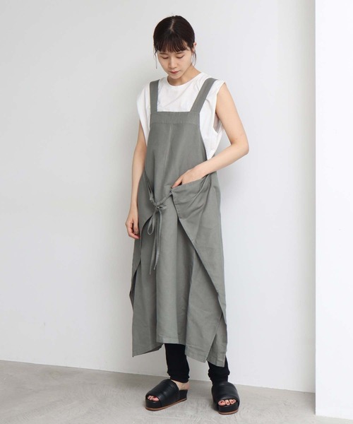 note et silence (ノートエシロンス)の「*◇C/Liツイル製品染 ジャンパースカート(ジャンパースカート・レディース・ホワイト/チャコールグレー/ライトカーキ・FREE)」の22枚目の写真