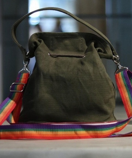 OKERU（オケル）の「OKERU/オケル/別注2way巾着バッグ/C-2（ショルダーバッグ・レディース・ホワイト/ブラック/カーキ・FREE）」の20枚目の写真