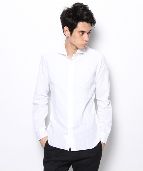 ESTNATION(エストネーション)の「BARBA カジュアルシャツ(シャツ/ブラウス・メンズ・ホワイト・40/38)」の1枚目の写真