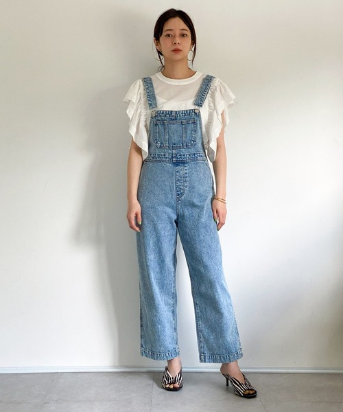 ottilie(オティーリエ)の「デニムサロペット(サロペット/オーバーオール・レディース・オフホワイト/ブルー・FREE)」の1枚目の写真