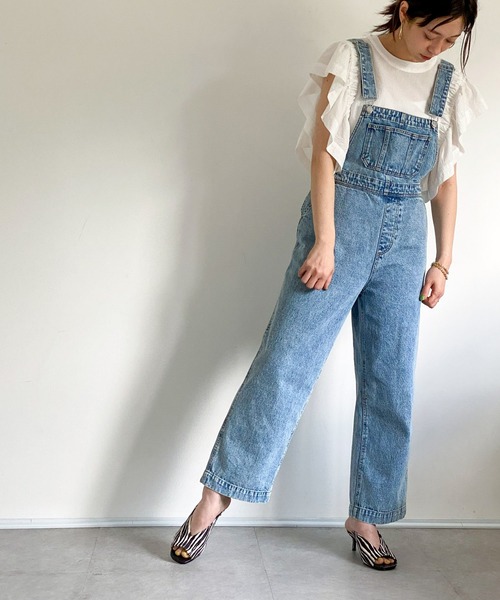 ottilie(オティーリエ)の「デニムサロペット(サロペット/オーバーオール・レディース・オフホワイト/ブルー・FREE)」の4枚目の写真