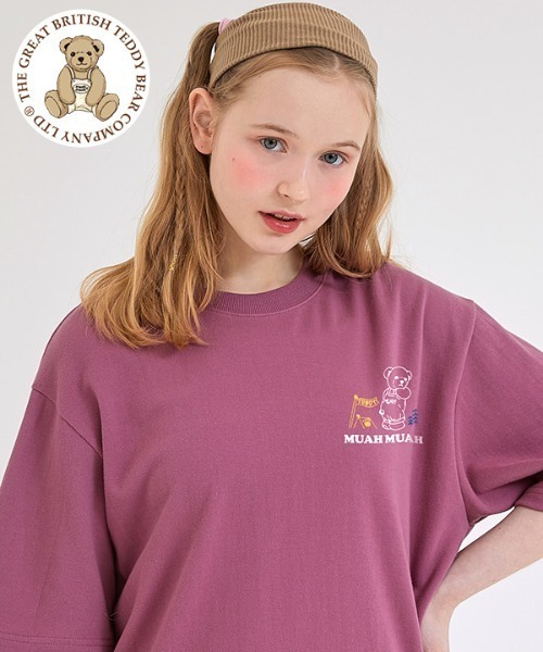muahmuah（ムーアムーア）の「『muah muah/ムーアムーア』×『teddy bear/テディベア』Camping Muay Bear Short Sleeve T-Shirt/キャンプベアデザイン 半袖Tシャツ（Tシャツ/カットソー・レディース・ホワイト/ブラック/ネイビー/ピンク・FREE）」の15枚目の写真