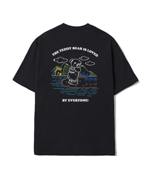 muahmuah（ムーアムーア）の「『muah muah/ムーアムーア』×『teddy bear/テディベア』Camping Muay Bear Short Sleeve T-Shirt/キャンプベアデザイン 半袖Tシャツ（Tシャツ/カットソー・レディース・ホワイト/ブラック/ネイビー/ピンク・FREE）」の16枚目の写真