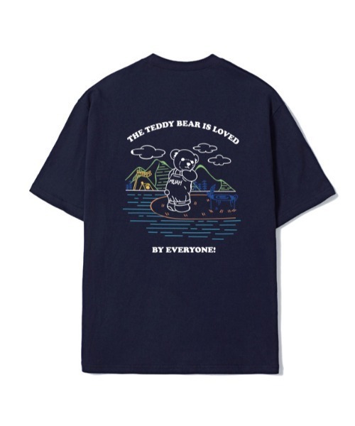 muahmuah（ムーアムーア）の「『muah muah/ムーアムーア』×『teddy bear/テディベア』Camping Muay Bear Short Sleeve T-Shirt/キャンプベアデザイン 半袖Tシャツ（Tシャツ/カットソー・レディース・ホワイト/ブラック/ネイビー/ピンク・FREE）」の12枚目の写真