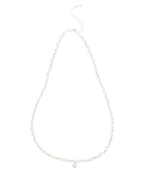 Green　Parks（グリーンパークス）の「ハートトップビーズネックレス＊（ネックレス・レディース・ホワイト・FREE）」の2枚目の写真