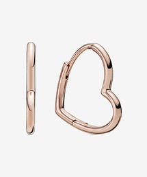 アシンメトリカル ハート フープ ピアス
