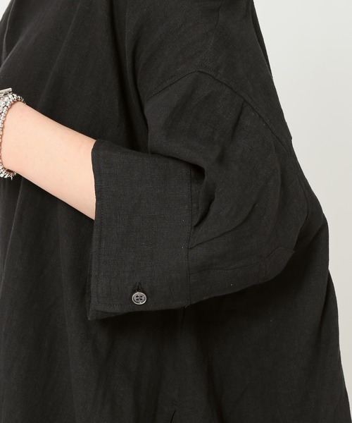 JOURNAL STANDARD(ジャーナルスタンダード)の「《WEB限定》フレンチリネンAラインワンピース◆(ワンピース・レディース・ブラック/ベージュ/ピンク・FREE)」の12枚目の写真