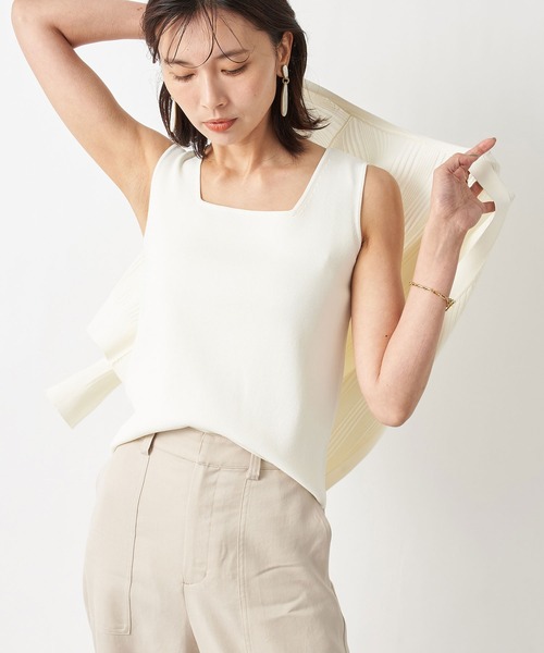 RIVE DROITE（リヴドロワ）の「クールタッチUVニットタンク（タンクトップ・レディース・オフホワイト/グレイッシュベージュ・FREE）」の22枚目の写真