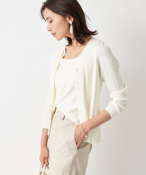 RIVE DROITE（リヴドロワ）の「クールタッチUVニットタンク（タンクトップ・レディース・オフホワイト/グレイッシュベージュ・FREE）」の12枚目の写真