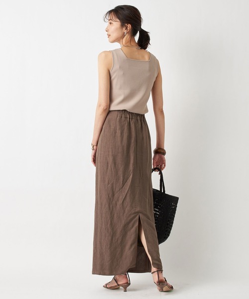 RIVE DROITE（リヴドロワ）の「クールタッチUVニットタンク（タンクトップ・レディース・オフホワイト/グレイッシュベージュ・FREE）」の7枚目の写真