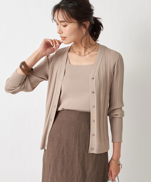 RIVE DROITE（リヴドロワ）の「クールタッチUVニットタンク（タンクトップ・レディース・オフホワイト/グレイッシュベージュ・FREE）」の4枚目の写真