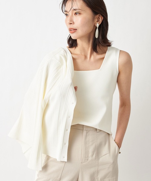 RIVE DROITE（リヴドロワ）の「クールタッチUVニットタンク（タンクトップ・レディース・オフホワイト/グレイッシュベージュ・FREE）」の18枚目の写真