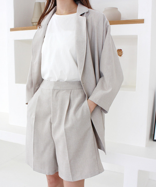 MODE ROBE（モードローブ）の「ハーフスリーブジャケット（テーラードジャケット・レディース・ベージュ/ブラウン・FREE）」の7枚目の写真