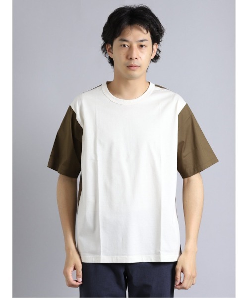 セール エムエフエディトリアルメンズ M F Editorial Men 布帛切替 クルーネック半袖ゆるtシャツ Tシャツ カットソー M F Editorial エムエフエディトリアル のファッション通販 Zozotown
