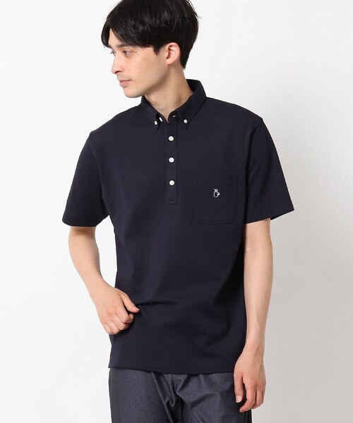THE SHOP TK （ザ ショップ ティーケー ）の「◆【接触冷感】ボタンダウンポロシャツ（ポロシャツ・メンズ・ブラック/ネイビー/ダークネイビー・02/03/04）」の3枚目の写真