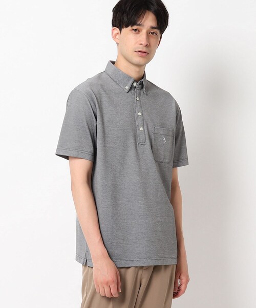 THE SHOP TK （ザ ショップ ティーケー ）の「◆【接触冷感】ボタンダウンポロシャツ（ポロシャツ・メンズ・ブラック/ネイビー/ダークネイビー・02/03/04）」の2枚目の写真