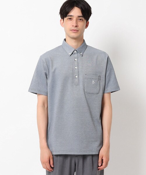 THE SHOP TK （ザ ショップ ティーケー ）の「◆【接触冷感】ボタンダウンポロシャツ（ポロシャツ・メンズ・ブラック/ネイビー/ダークネイビー・02/03/04）」の4枚目の写真