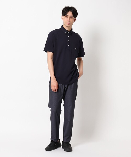 THE SHOP TK （ザ ショップ ティーケー ）の「◆【接触冷感】ボタンダウンポロシャツ（ポロシャツ・メンズ・ブラック/ネイビー/ダークネイビー・02/03/04）」の6枚目の写真