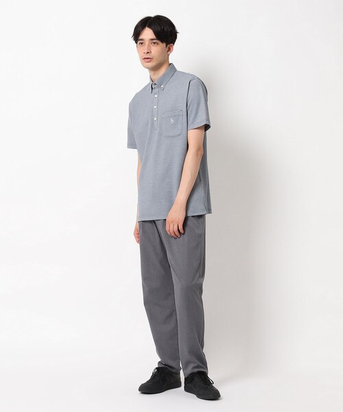 THE SHOP TK （ザ ショップ ティーケー ）の「◆【接触冷感】ボタンダウンポロシャツ（ポロシャツ・メンズ・ブラック/ネイビー/ダークネイビー・02/03/04）」の8枚目の写真