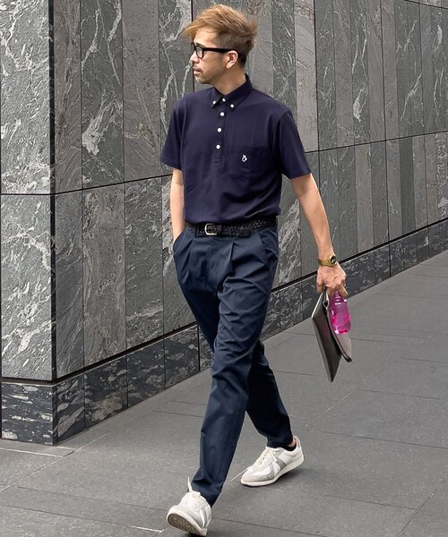 THE SHOP TK （ザ ショップ ティーケー ）の「◆【接触冷感】ボタンダウンポロシャツ（ポロシャツ・メンズ・ブラック/ネイビー/ダークネイビー・02/03/04）」の10枚目の写真