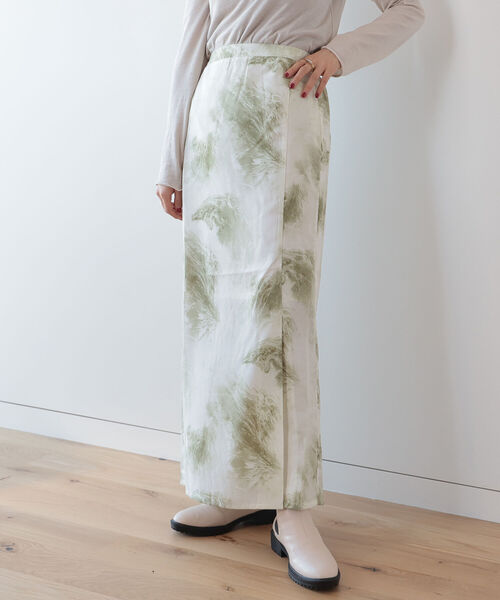 BeAMS DOT（ビームスドット）の「BeAMS DOT / マーブル柄 サイドスリットスカート（スカート・レディース・グリーン/ブラック・FREE）」の8枚目の写真