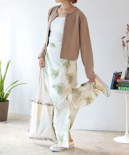 BeAMS DOT（ビームスドット）の「BeAMS DOT / マーブル柄 サイドスリットスカート（スカート・レディース・グリーン/ブラック・FREE）」の21枚目の写真