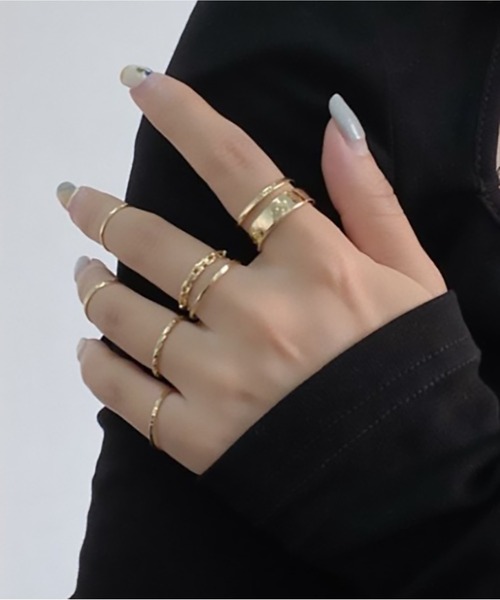 SETUP7（セットアップセブン）の「【SETUP7】7Pセットリング KNF（リング・レディース・シルバー/ゴールド・FREE）」の2枚目の写真