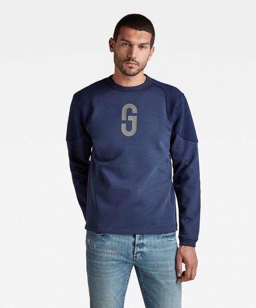 G-STAR（ジースター）の「GS MOTO SWEATER/スウェット（スウェット・メンズ・ダークブラック/ブルー系その他/グレー/ダークブルー・MEDIUM/SMALL/X-SMALL/X-LARGE/LARGE）」の4枚目の写真