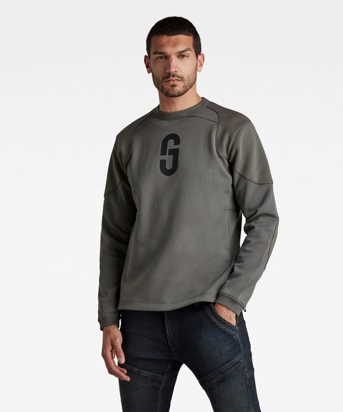 G-STAR（ジースター）の「GS MOTO SWEATER/スウェット（スウェット・メンズ・ダークブラック/ブルー系その他/グレー/ダークブルー・MEDIUM/SMALL/X-SMALL/X-LARGE/LARGE）」の3枚目の写真